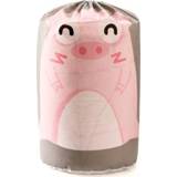 👉 Opbergtas roze active 4 stks quilt quiltbundel opening cilinder stofdichte kleding afwerking tas, kleur: varken