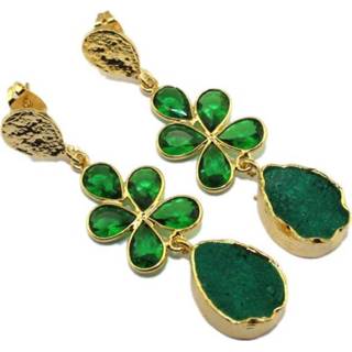 👉 Oorhanger goudkleurige natuursteen active Oorhangers met Emerald van Sujasa