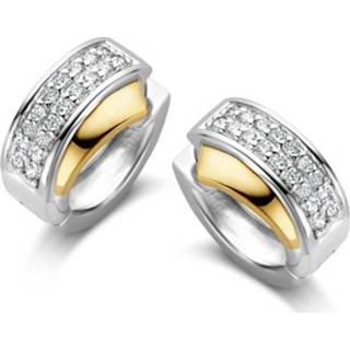 👉 Excellent Jewelry Oorringen van Zilver met Goud met Zirkonia’s