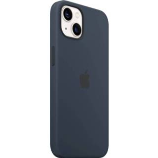 👉 Blauw Apple Silikon Case mit MagSafe Backcover IPhone 13 Abyss