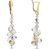 👉 Spark Bicone Vergulde Oorhangers met Aurora Borealis Glaskristallen