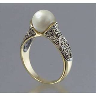 👉 Parelring synthetische active vrouwen retro stijl ingelegd delicate parel ring sieraden(11)