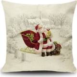 👉 Kussenslop linnen active 2 stks Kerst Digital Printed kussensloop zonder kussen kern, maat: 45x45cm (R-PSD146)
