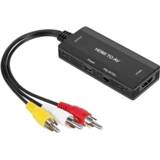👉 HDMI-converter active AV naar HDMI Converter 3 CVBS RCA-adapter, ondersteunt PAL NTSC 1080P