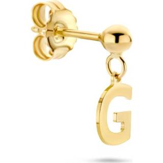 👉 Oorhanger geelgoud active Letter G van 14K