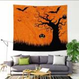 👉 Tapijt stof active Halloween grappige achtergrond wandtapijt bar decoratie tapijt, maat: 229x150cm (oude boom)