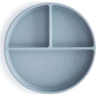 👉 Zuignap blauw siliconen active Mushie vakjesbord met - powder blue