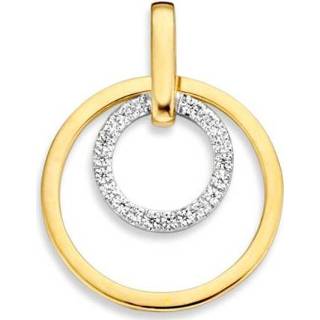 👉 Excellent Jewelry Opengewerkte Bicolor Cirkel Hanger met Zirkonia’s
