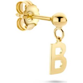 👉 Oorhanger geelgoud active Letter B van 14K