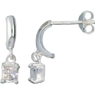 👉 Oorknop zilver active Lilly Halfronde Oorknoppen met Zirkonia Hanger van 8712121392002