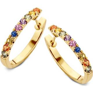 👉 Oorring gouden saffier active Excellent Jewelry Oorringen met Rainbow