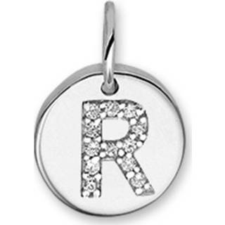 👉 Bedel zilver active Letter R Hanger van met Zirkonia?s
