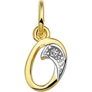 👉 Alfabet Letter O Hanger van Geelgoud met Diamant