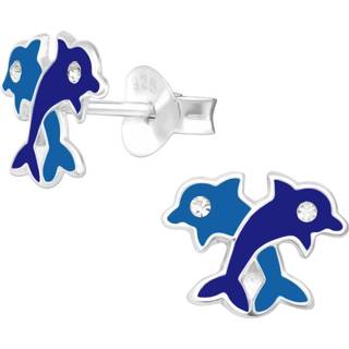 👉 Kinderoorbel blauwe zilver active kinderen Kinderoorbellen met Dolfijnen van