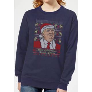 👉 Make Christmas Great Again Women's Christmas Sweatshirt - Navy - XS