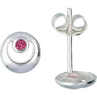 👉 Oorknop roze zilveren active Lilly Opengewerkte Ronde Oorknoppen met Zirkonia 8712121131588