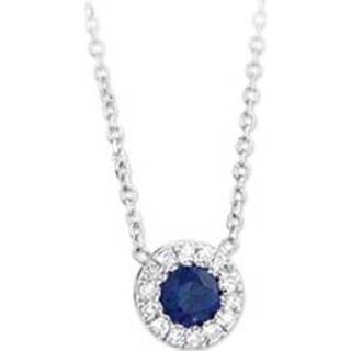 👉 Anker Collier van Witgoud met Ronde Zirkonia en Saffier Hanger