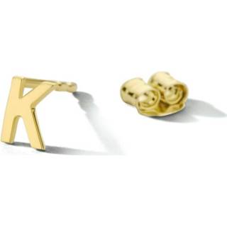 👉 Oorknop gouden active 14K Letter K