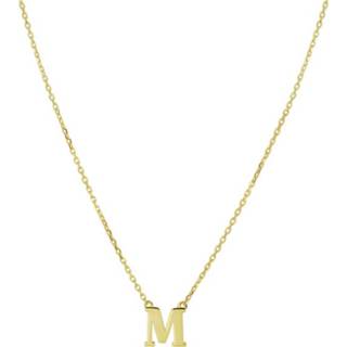 👉 Goud active Ketting met Letter M van Massief 14 Karaats