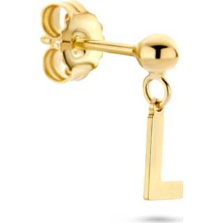 👉 Oorhanger geelgoud active Letter L van 14K