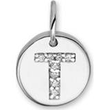 👉 Letter T Bedel Hanger van Zilver met Zirkonia’s