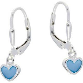 👉 Zilveren oorhanger blauwe parelmoer active Lilly Oorhangers met Harthangers 8712121423232