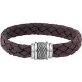 👉 Zwarte Armband van Gevlochten Leder met Stalen Sluiting