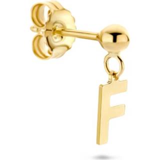 👉 Oorhanger geelgoud active Letter F van 14K