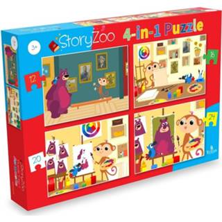 👉 Puzzel kinderpuzzels StoryZoo - Naar Het Museum (12+16+20+24 stukjes) 8720615480524