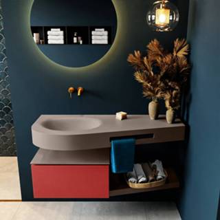 👉 Badmeubel Mondiaz Riva 120cm Fire met 1 lade en wastafel links 0 kraangaten Smoke 6017325727738