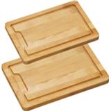 👉 Houten snijplank bruin beuken hout snijplanken voordeel set in 2 verschillende formaten