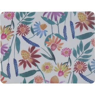 Placemat geel kunststof plastic HEMA 32x42 Wilde Bloemen (geel) 8720354344675