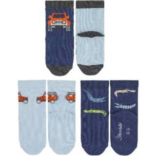 👉 Sterntaler Babysokjes 3-pack Jeep/Krokodil Blauw