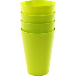 👉 Drinkbeker groen kunststof 4x drinkbekers van 430 ml in het