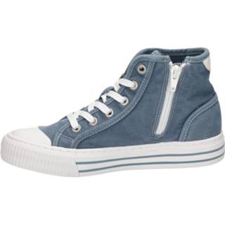 👉 Hoge sneakers textiel vrouwen blauw Mustang 8720251480360 872025148032