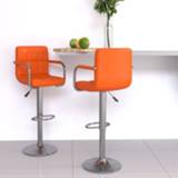 👉 Barkruk oranje kunstleer active Barkrukken 2 st 8720286529805