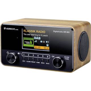 👉 Tafelradio hout Albrecht DR 865 DAB+, VHF (FM) AUX, FM Barrièrevrij, Incl. afstandsbediening, Toetsvergrendeling, Wekfunctie (donker) 4032661278654
