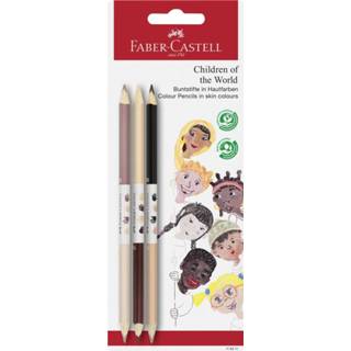 👉 Kleurpotlood stuks active Faber-Castell - kleurpotloden Children of the World huidtinten 3 4005401165118