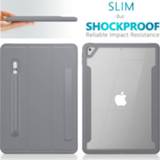 👉 Pencil active grijs transparante Case2go - Hoes voor Apple iPad 10.2 2019/2020 Tri-Fold Book Case met Back en Houder 8719793127628