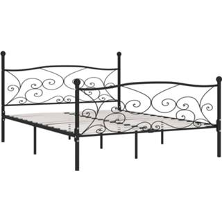 👉 Bedframe met lattenbodem metaal zwart 180x200 cm