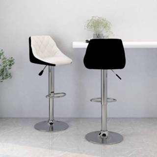 👉 Barkruk wit zwart kunstleer active Barkrukken 2 st en 8720286536193