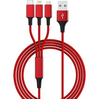 👉 Rood USB 2.0, Apple iPad/iPhone/iPod, 3.2 Gen 1 (USB 3.0) Aansluitkabel 1.20 m 4250551404864