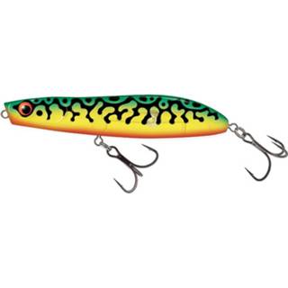 👉 Donkergroen geel Salmo Rattlin Stick - Clear Green Tiger 11cm Plug 5903068195556