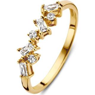 👉 Excellent Jewelry Gouden Zirkonia Ring met Kopstuk