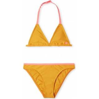 👉 O'Neill - Kid's Essential Triangle Bikini - Bikini maat 176, oranje/wit