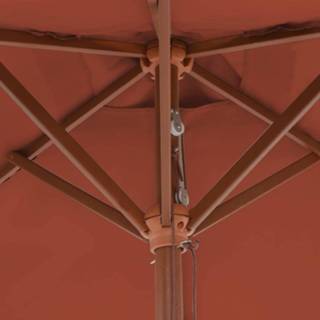 👉 Parasol houten active met paal 150x200 cm terracottakleurig 8718475697770