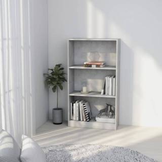👉 Boekenkast active met 3 schappen 60x24x108 cm spaanplaat betongrijs 8719883787725
