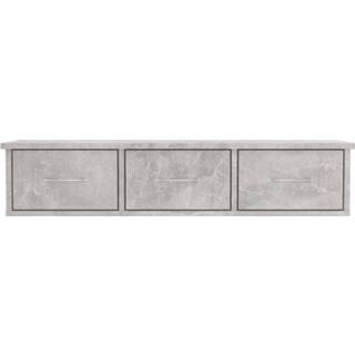 👉 Wand schap grijs active Wandschap met lades 90x26x18,5 cm spaanplaat betongrijs 8719883739953