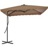 👉 Parasol active met stalen paal 250x250 cm taupe 8718475711360