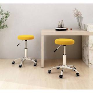 👉 Eetkamerstoel mosterdgeel fluweel active Eetkamerstoelen 2 st 8720286515723